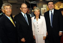 Left to Right: Fred Sherman, Alan Greenspan, Diane Williams, Anthony Santomero